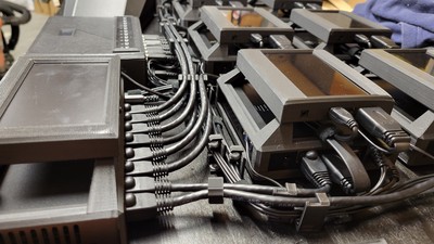 This is the main raceway of all the wires including power, network, relays, and even a USB cable to feed the screen atop the switch. So. Many. Wires.